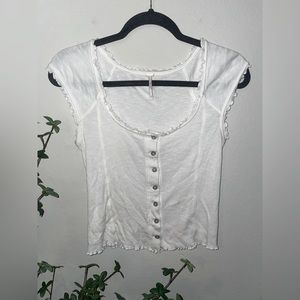 Free People White Tee